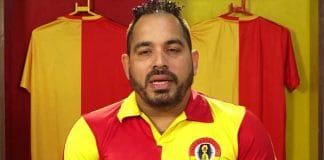 Former footballer Alvito D'Cunha speaking at a press conference about the new coach of East Bengal