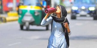 Indian girl suffering from heat stroke