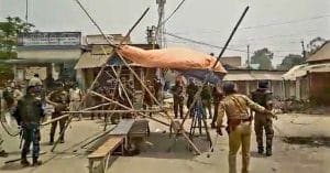 Students of Kaliaganj protesting against the government's decision.