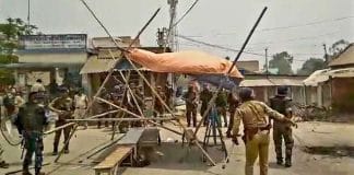 Students of Kaliaganj protesting against the government's decision.