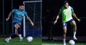 Mohun Bagan Club players practicing ahead of Super Cup