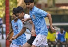 Mumbai City FC players celebrating a victory on the field