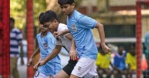 Mumbai City FC players celebrating a victory on the field