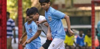 Mumbai City FC players celebrating a victory on the field