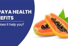 Fresh Papaya Fruit on a Wooden Table