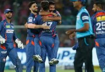 Rajasthan Royals celebrate victory over Lucknow Super Giants in IPL 2023 opener