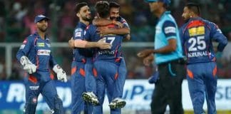 Rajasthan Royals celebrate victory over Lucknow Super Giants in IPL 2023 opener