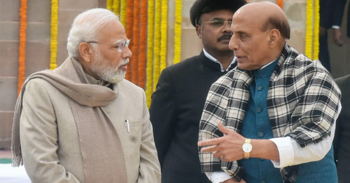 Defense Minister Rajnath Singh meets with Indian Prime Minister Narendra Modi to discuss a top-secret report on China's radar system.
