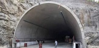 Rescue workers at the site of Sevak-Rongpo tunnel collapse