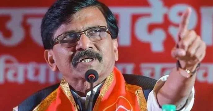 Shiv Sena leader Sanjay Raut speaking to the media.