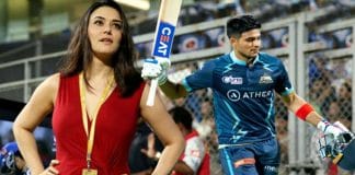 Shubman Gill, the Indian cricketer, batting on the field