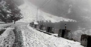First Snowfall of the New Year in North Sikkim's Lachen