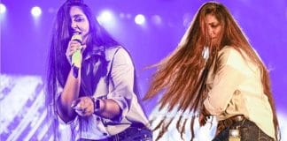 Somlata Acharya Choudhury with Open Hair and Lobster