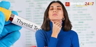 Doctor examining a patient's neck for thyroid diagnosis