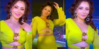 Urvashi Rautela enjoying IPL match in a traditional attire