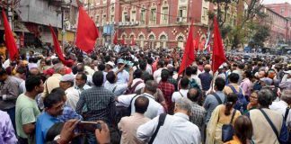 DA agitators protesting in West Bengal