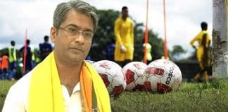 AIFF General Secretary Kalyan Chaubey addressing the media