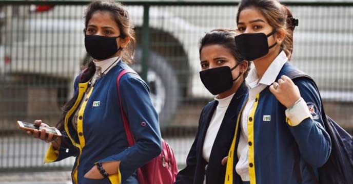 Young Girl Wearing Mask during COVID-19 Pandemic in India