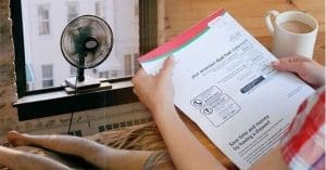 Illustration showing the cost of running a fan with electricity