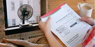 Illustration showing the cost of running a fan with electricity