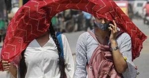 Indian girl sweating due to heatwave