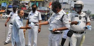 Kolkata Police officials engaging with the public during an event.