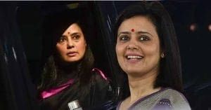 MC MP Mahua Moitra addressing the media after a clash on Ram Navami