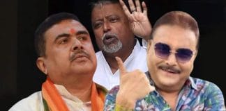 Suvendu Adhikari and Madan Mitra in a political rally