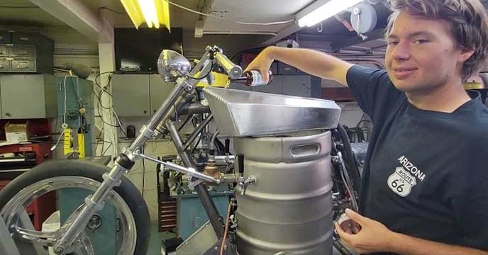 Revolutionary Invention: Bike Powered by Beer! Young Innovator's Initiative to Cut Fuel Costs