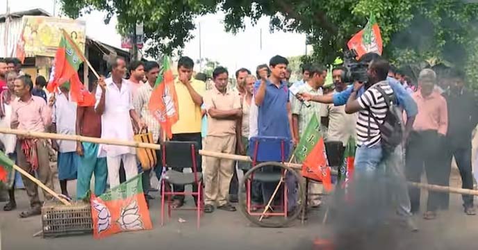 Clashes erupt as BJP workers protest bandh in Moyna over murder case
