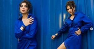 Subhashree Ganguly's Viral Look in Dark Blue Dress