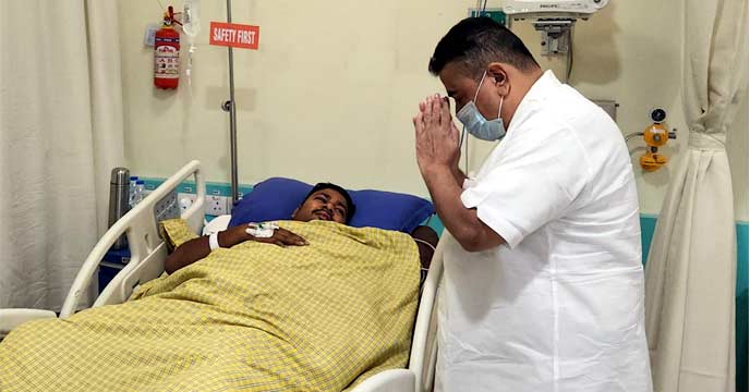 "Suvendu Adhikari's Visit to Kolkata Hospital for Updates on Nandigram Road Accident Victims