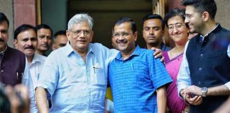 Arvind Kejriwal Holds Meeting with Sitaram Yechury at CPI(M) Office in Delhi