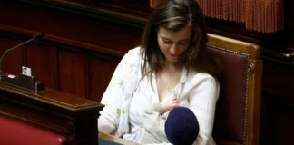 lawmaker Gilda Sportiello breastfeeds her son Federico