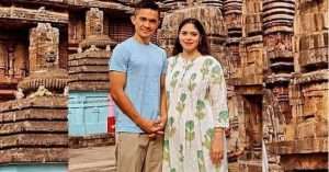 Sunil Chhetri Visits Lingaraj Temple with Wife Sonam Ahead of Lebanon Match