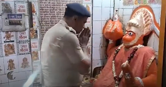 Controversial Act: ADCP Allegedly Breaks Temple in Bhajanpura with Folded Hands Before Bulldozing