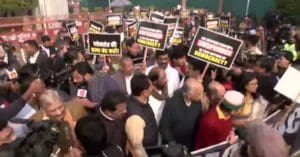 Opposition leaders hold march from Parliament