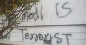 US temple defaced