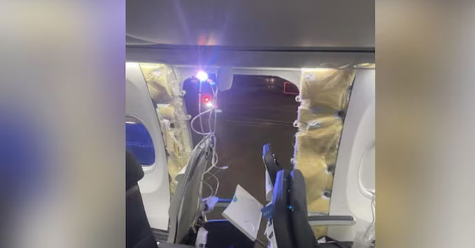 Alaska Airlines plane door blows out