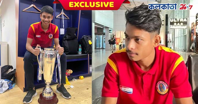 Kalinga Super Cup Triumph: East Bengal's Rising Star Sayan Banerjee Calls Home in Celebration