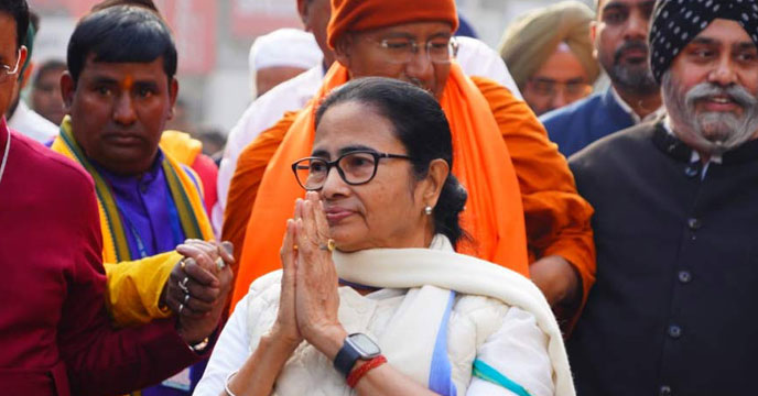 CM Mamata Banerjee during solidarity march