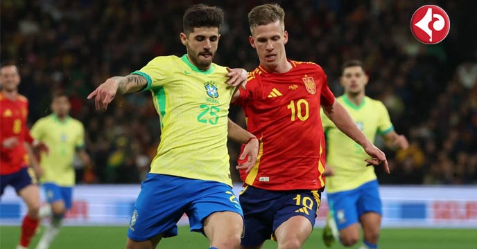 Spain and Brazil Battle
