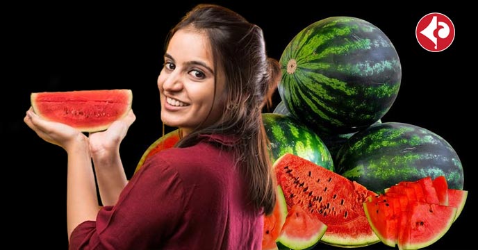 Watermelon with indian girl