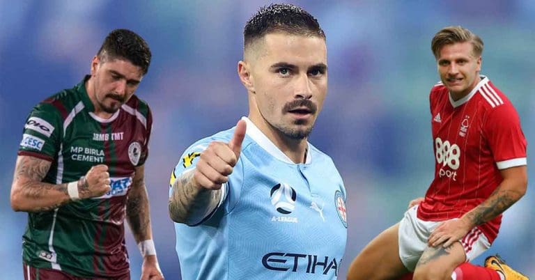 Dimitri Petratos, Jamie Maclaren, and Jason Cummings