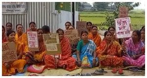 women protest