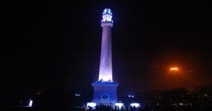 BJP-s drone show at Kolkata-s Shahid Minar as part of Lok Sabha election 2024 campaign, ড্রোন শো বিজেপি শহিদ মিনার