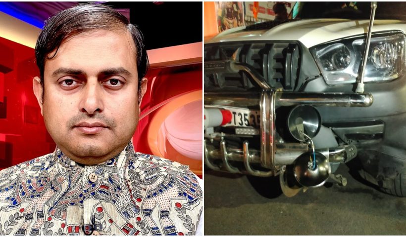 alleged attack on bjp leader shankudeb panda-s car in chandipur east midnapore, শঙ্কুদেব পণ্ডার গাড়িতে হামলা চালানোর অভিযোগ