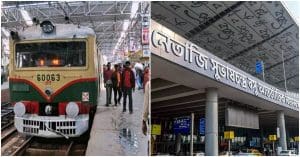 after dealing with cyclone remal impact train service on sealdah south section is almost normal and flight service on from kolkata airport