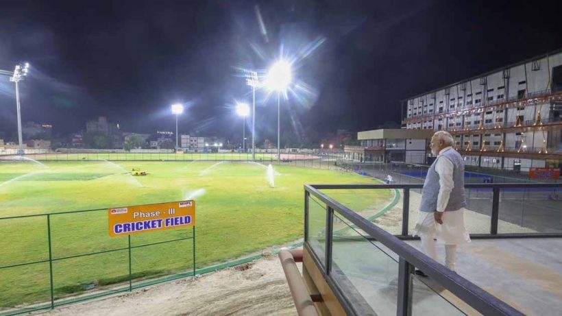 PM Narendra Modi's Late-Night Surprise Inspection of Sigra Stadium