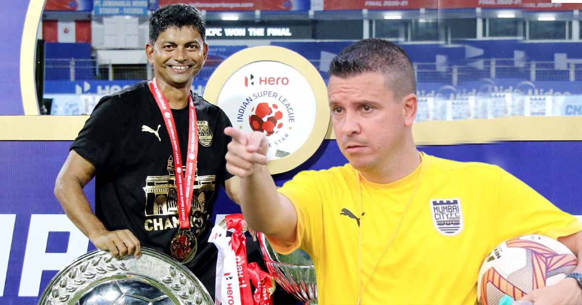 Anthony Fernandes from Mumbai FC, Coach Sergio Lobera